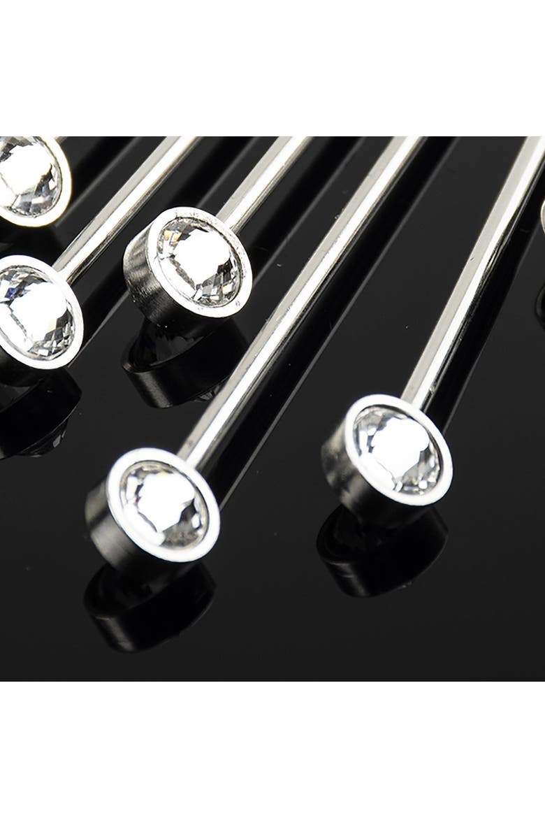 Diamond Crystal Cocktail Picks, Alternate, color, Silver