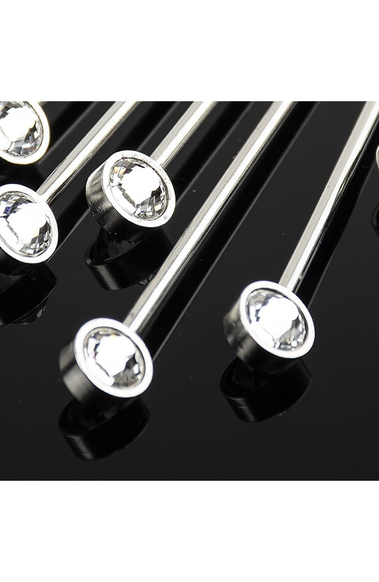 Prince of Scots Diamond Crystal Cocktail Picks, Alternate, color, Silver