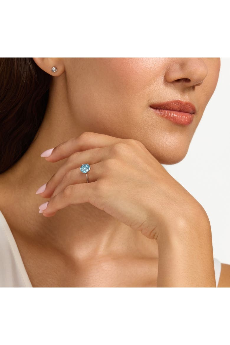 2Ct Blue Diamond Solitaire Engagement Ring in 14k or Gold Lab Grown, Alternate, color, 14k White Gold