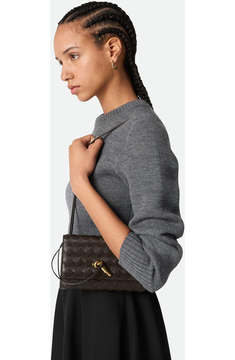 Bottega Veneta Andiamo Intrecciato Leather Slim Shoulder Bag, Alternate, color, 2190 Fondant-M Brass
