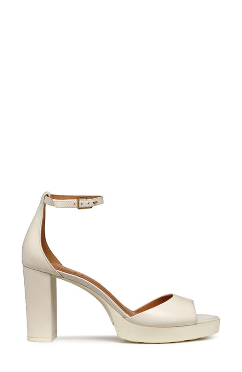 Geox Walk Pleasure Ankle Strap Platform Sandal In Off White