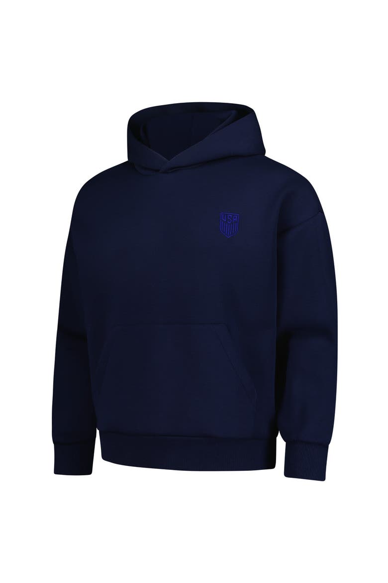 Men's Levelwear Navy USMNT Luxe Signature Tri-Blend Pullover Hoodie, Alternate, color, Navy