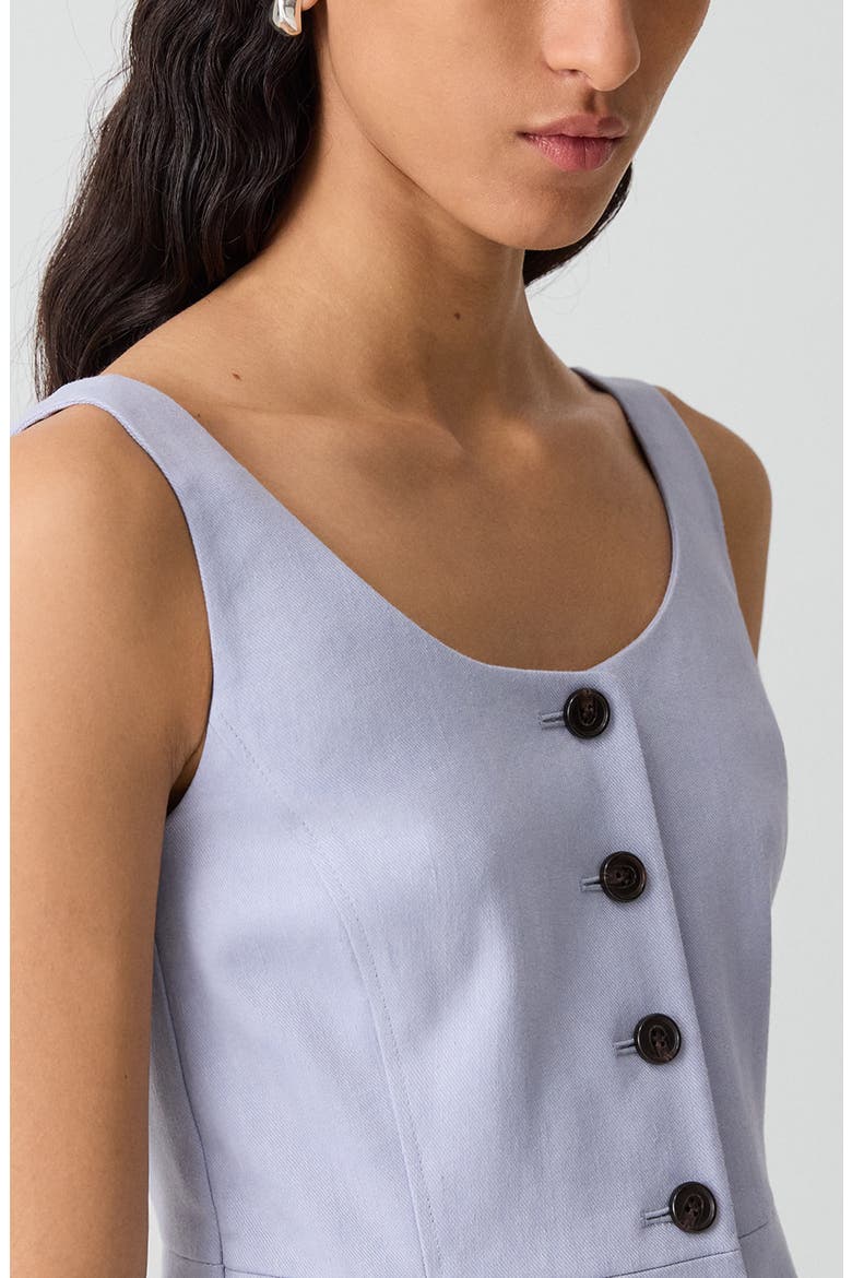 Linen Blend Vest, Alternate, color, CORNFLOWER - G2M
