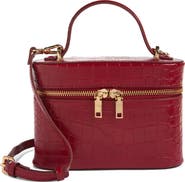 MANGO Camelia Croc Embossed Faux Leather Crossbody Bag