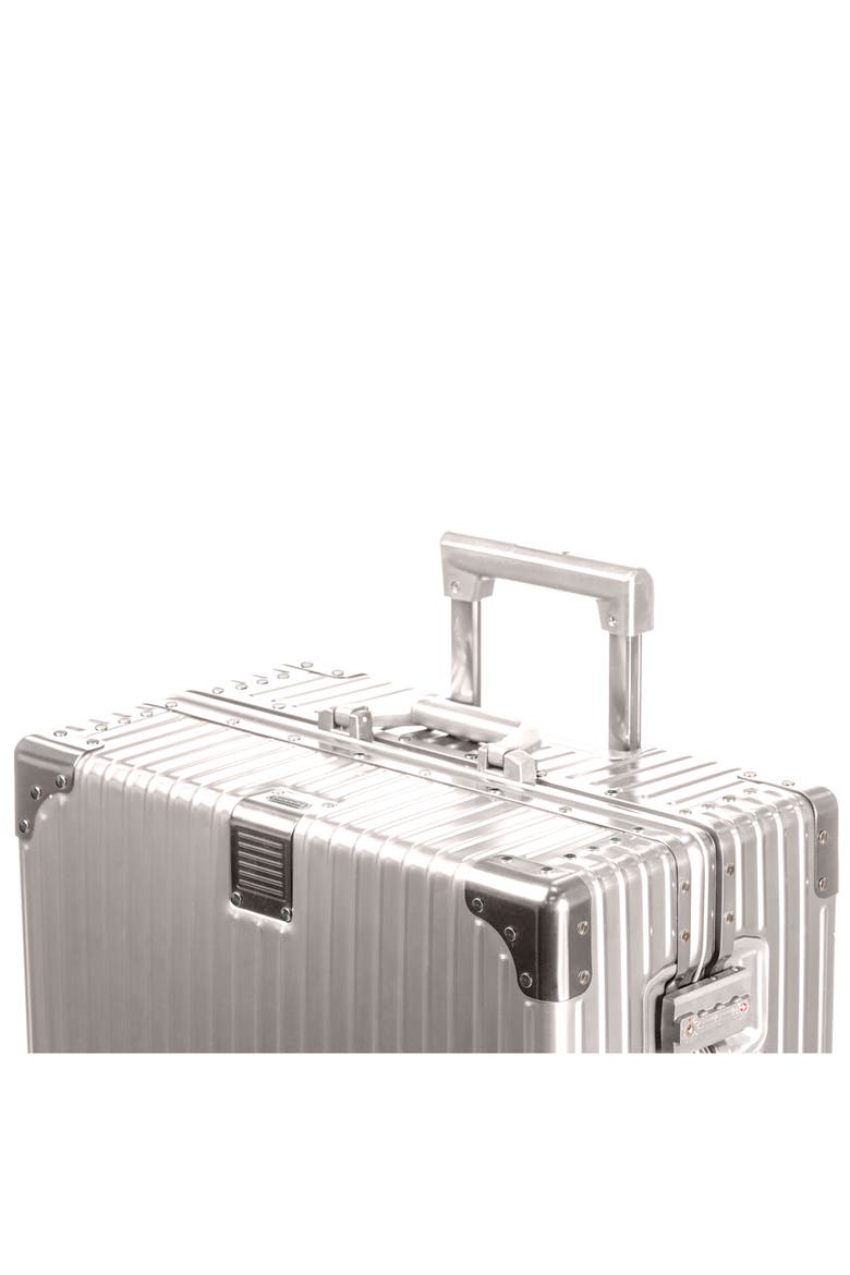 Elite Large Aluminum Hardside Suitcase, Alternate, color, SILVER