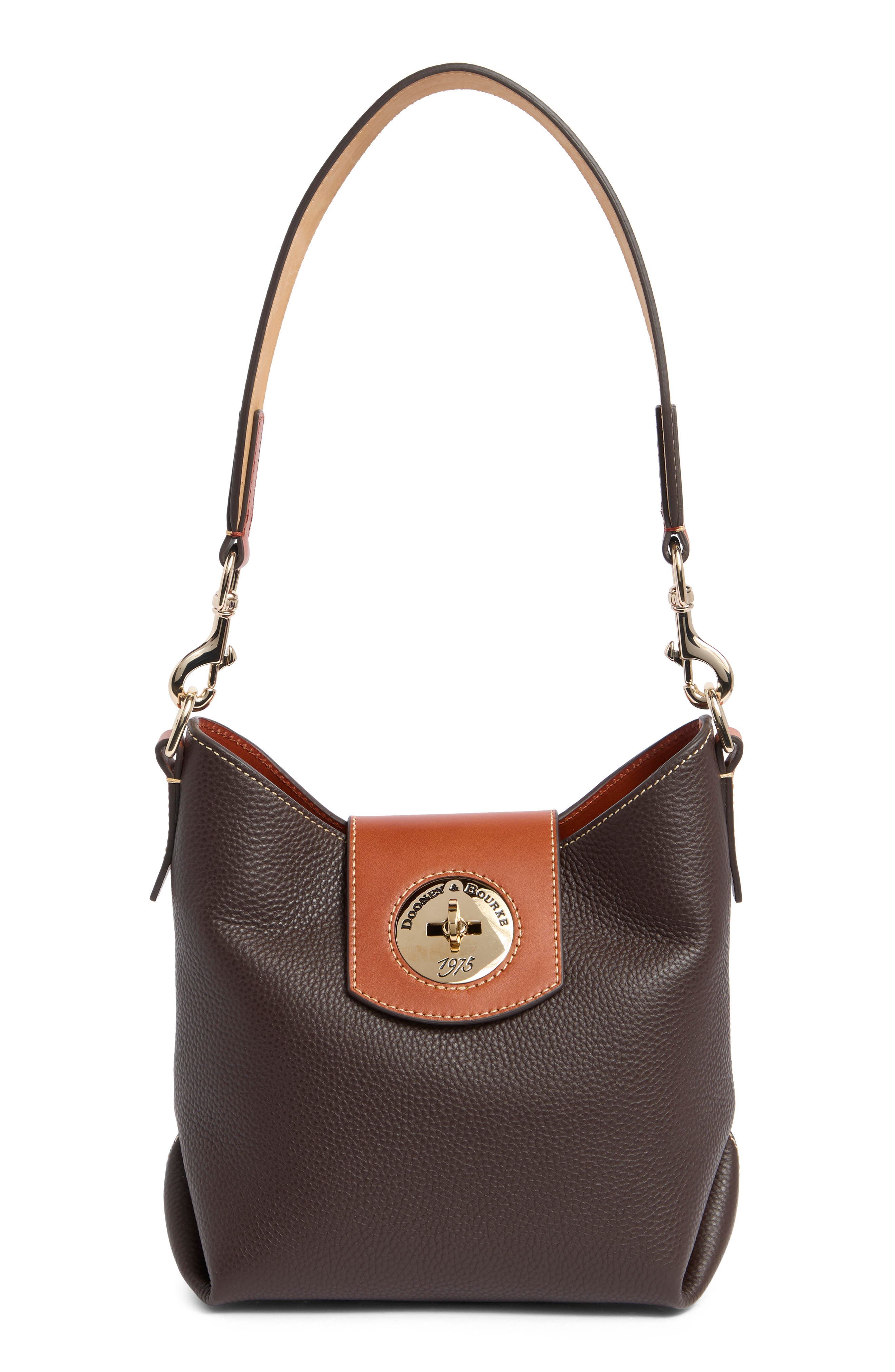 Dooney & Bourke Pebbled Leather Turnlock Sac 22 Bag, Main, color, 
