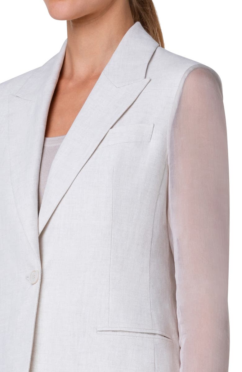 Akris Tiziano Organza & Linen Herringbone Jacket, Alternate, color, 