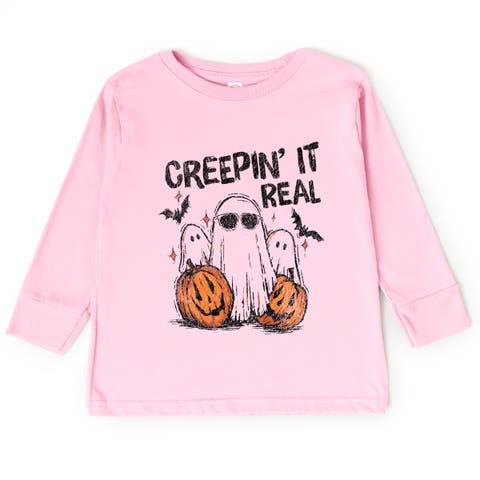 Creepin it Real Ghosts Toddler Long Sleeve Graphic Tee