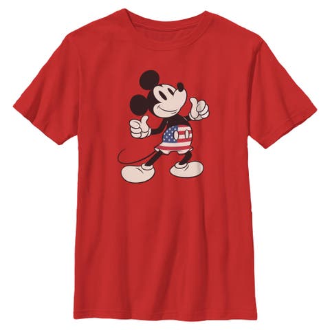 Boy's Mickey & Friends Patriotic Shorts Pose  Graphic T-Shirt