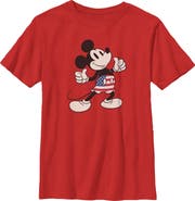 Mickey & Friends Boy's Mickey & Friends Patriotic Shorts Pose  Graphic T-Shirt