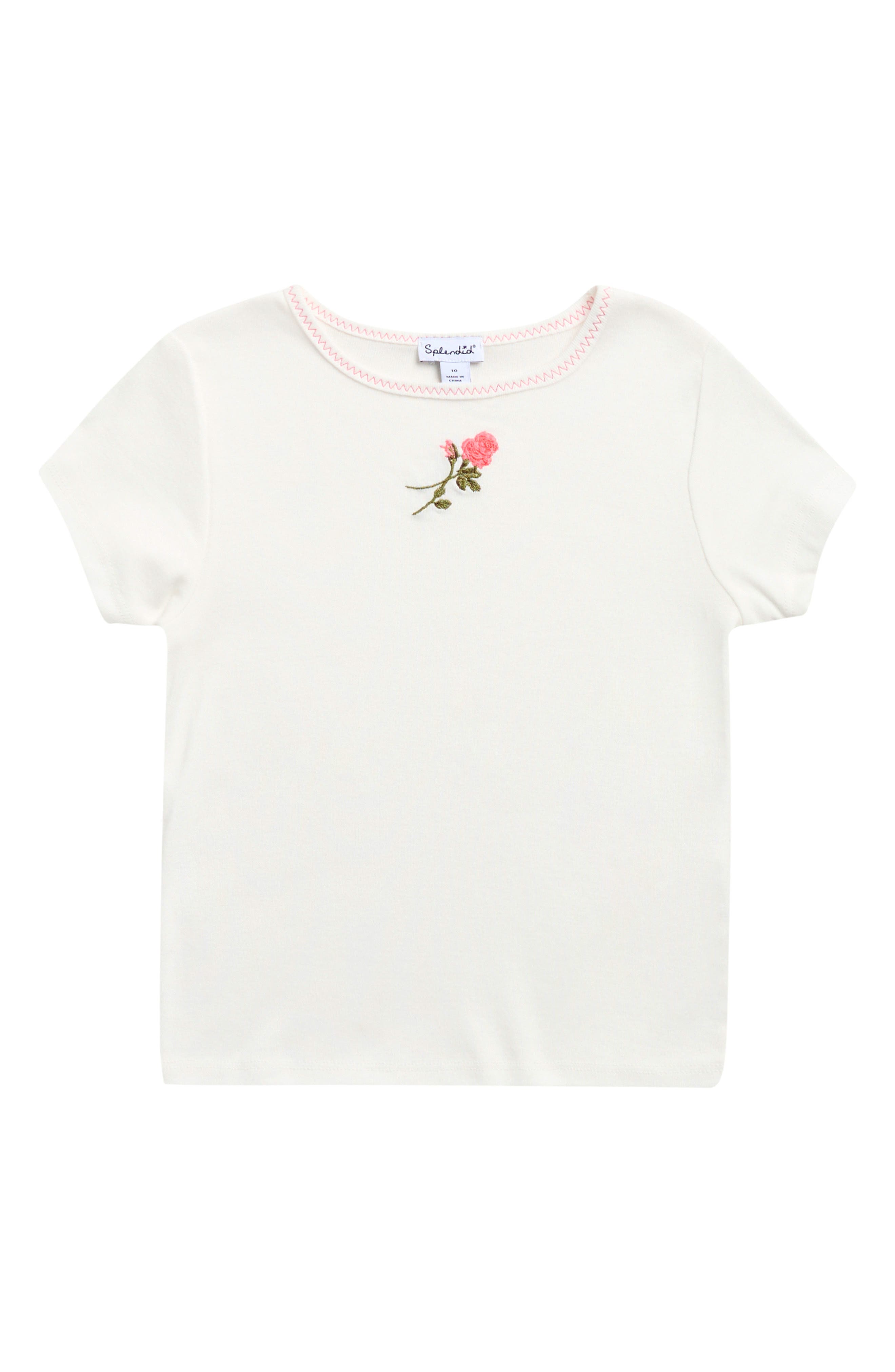 Splendid Kids' Camellia Rose Embroidered Top