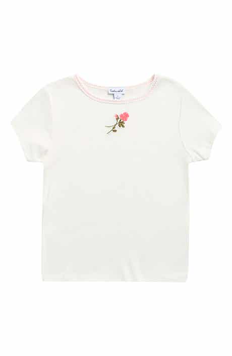 Splendid Kids' Camellia Rose Embroidered Top
