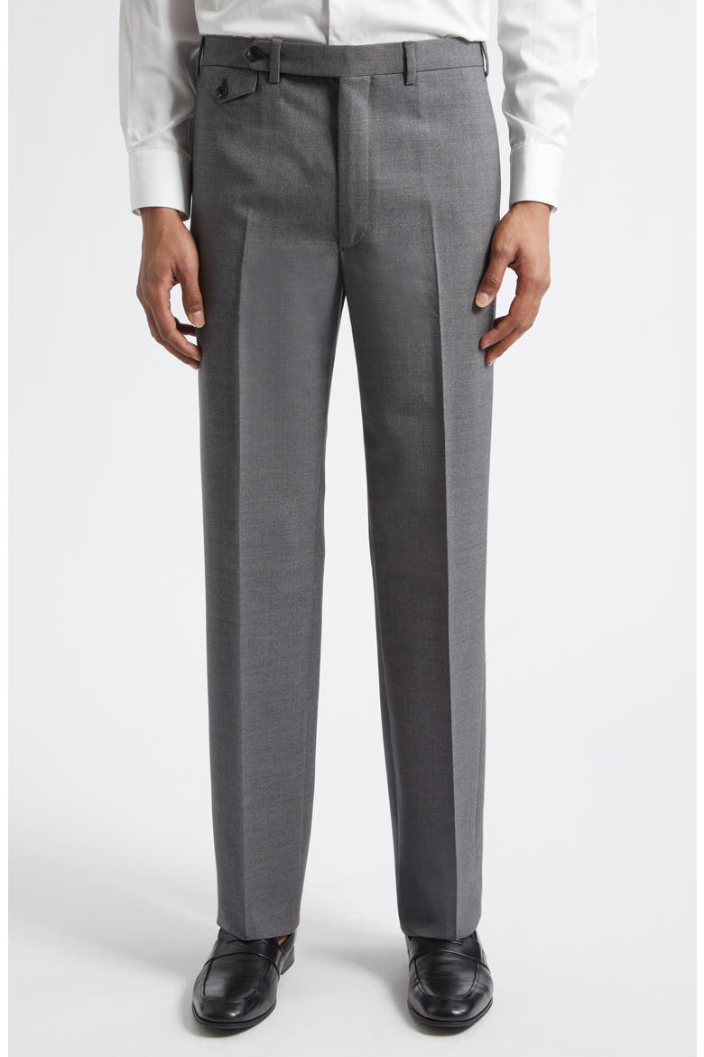 Waverly High Twist Virgin Wool Trousers, Main, color, LIGHT GREY