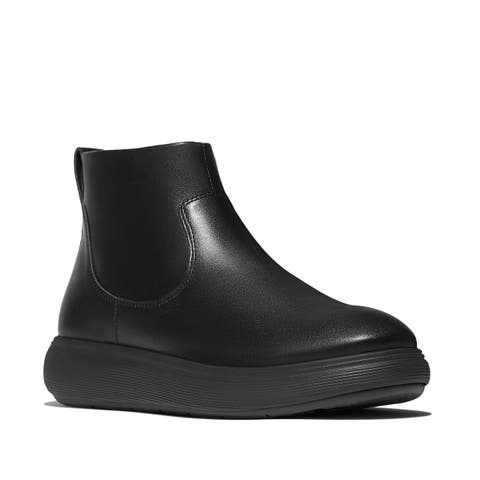 Iq-Comff Leather Zip Ankle Boots