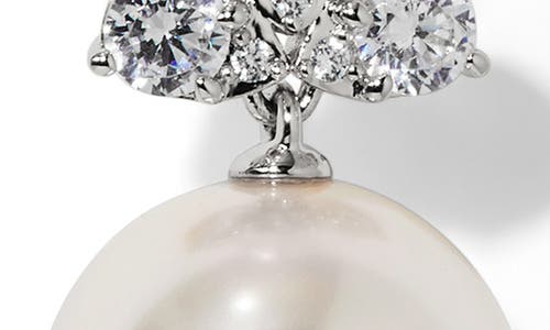 Nadri Faux Pearl Linear Drop Earrings In Metallic