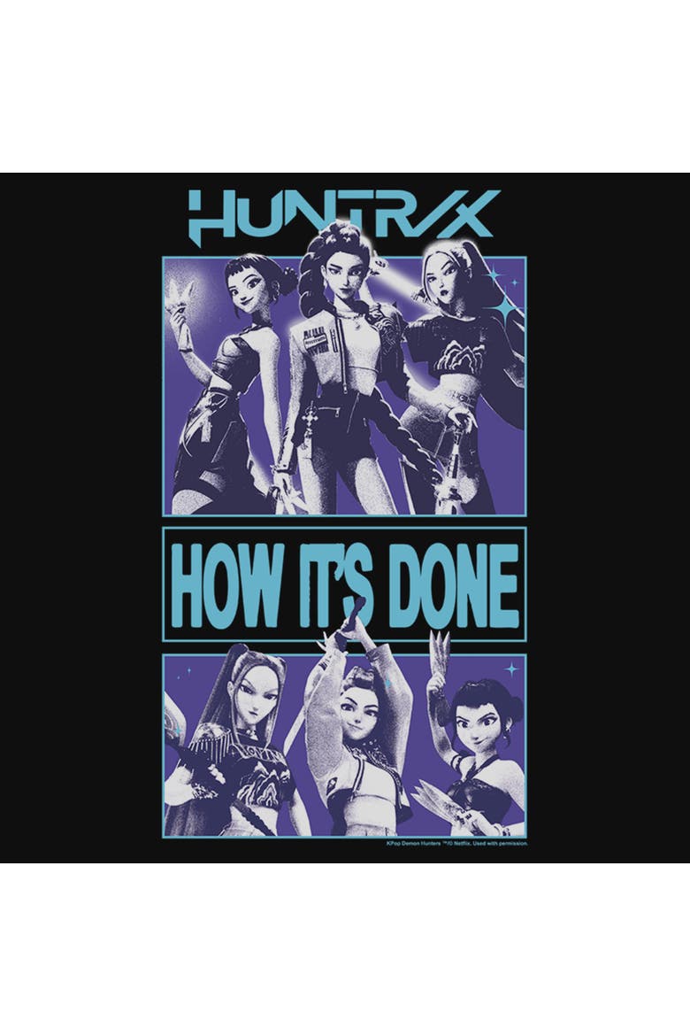 Junior's KPop Demon Hunters Huntrix How It's Done Trio  Graphic T-Shirt, Alternate, color, Black