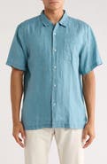 Tommy Bahama Sea Glass Short Sleeve Button-Up Linen Camp Shirt