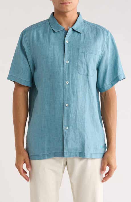 Tommy Bahama Sea Glass Short Sleeve Button-Up Linen Camp Shirt