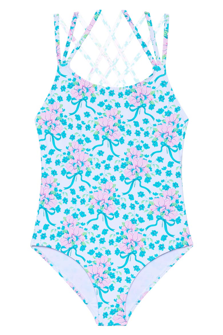 Kids' Strappy One-Piece Swimsuit, Main, color, WHITE