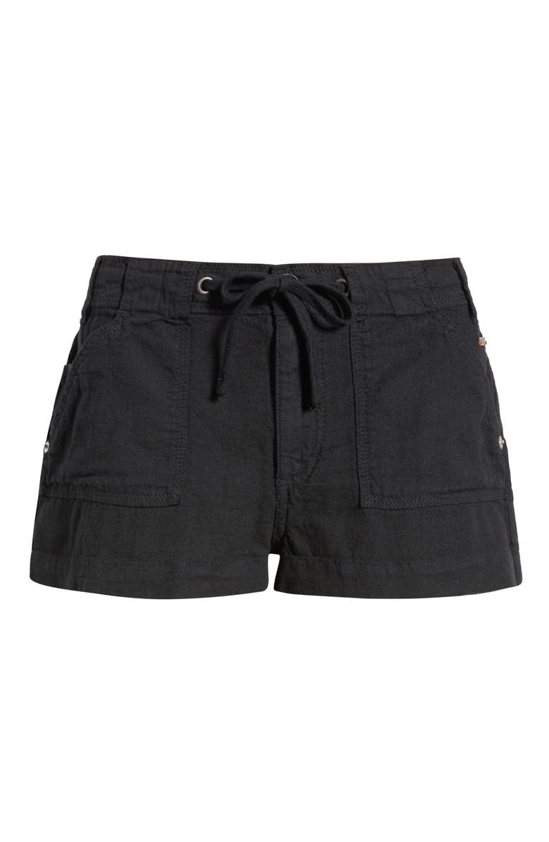 BDG Urban Outfitters Linen & Cotton Drawstring Shorts, Main, color, Black