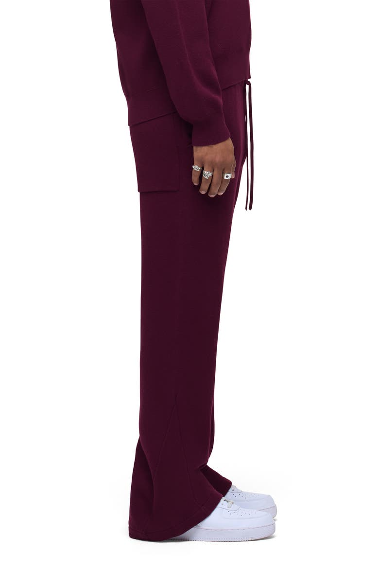 Cotton & Cashmere Double Knit Kick Flare Pants, Alternate, color, BORDEAUX