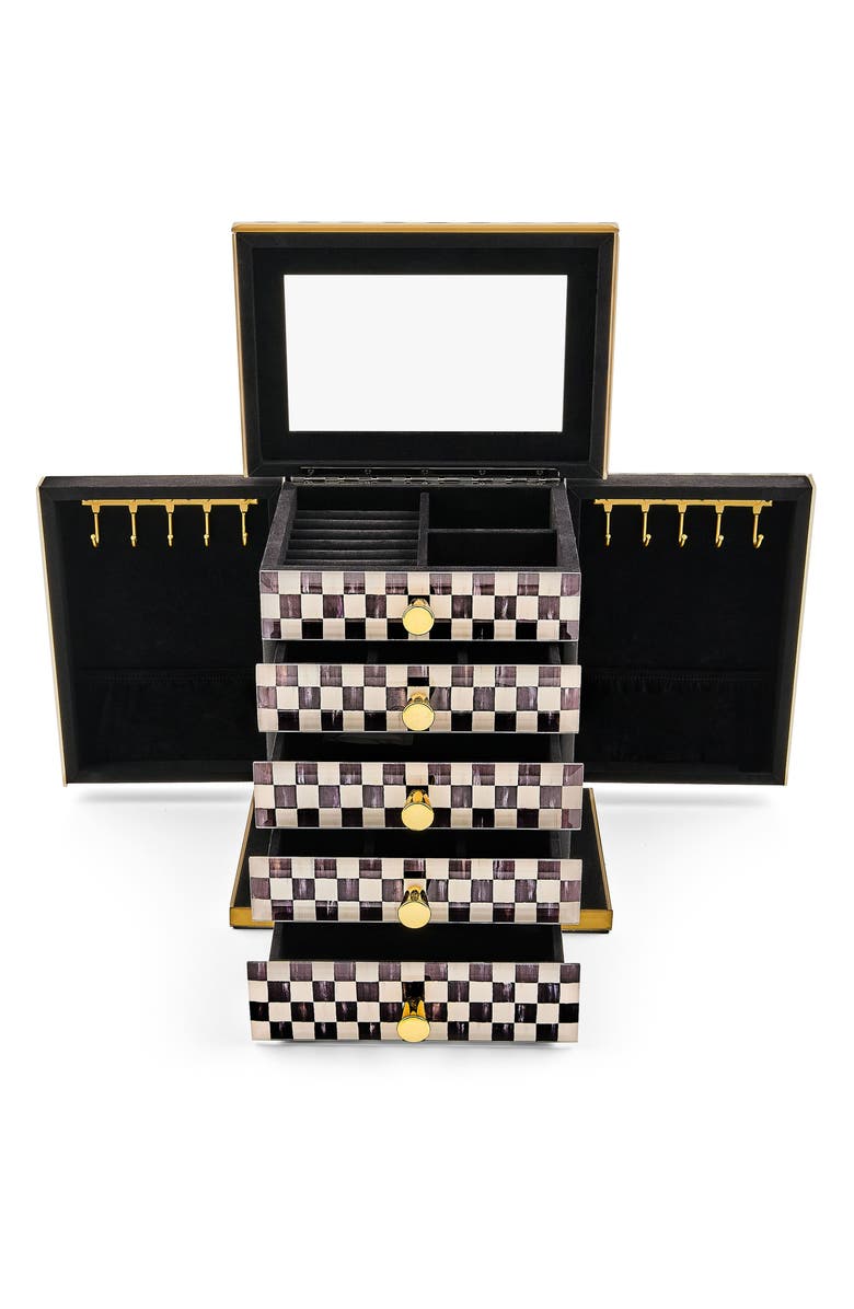 MACKENZIE CHILDS Courtly Check Jewelry Armoire, Alternate, color, Black