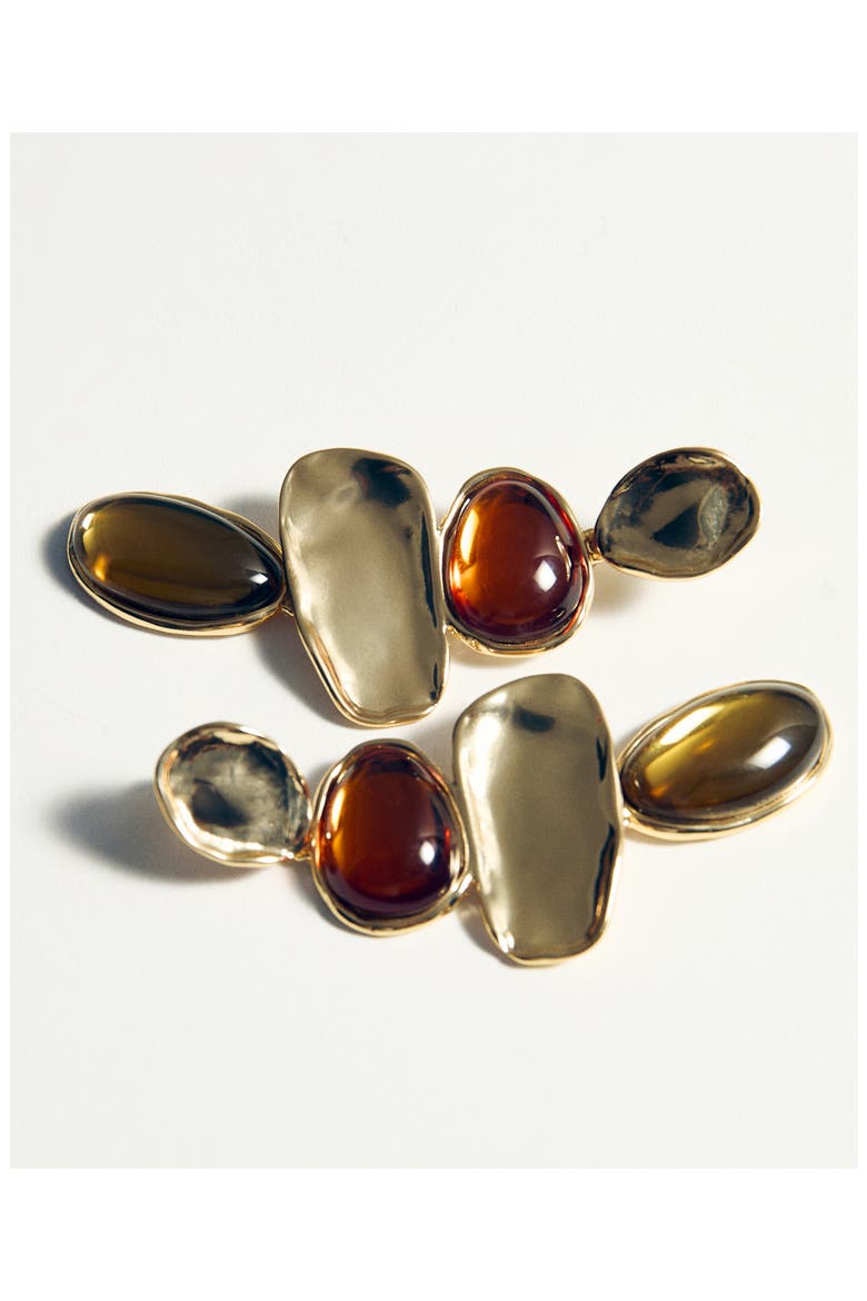 Mixed Media Drop Earrings, Alternate, color, GOLD