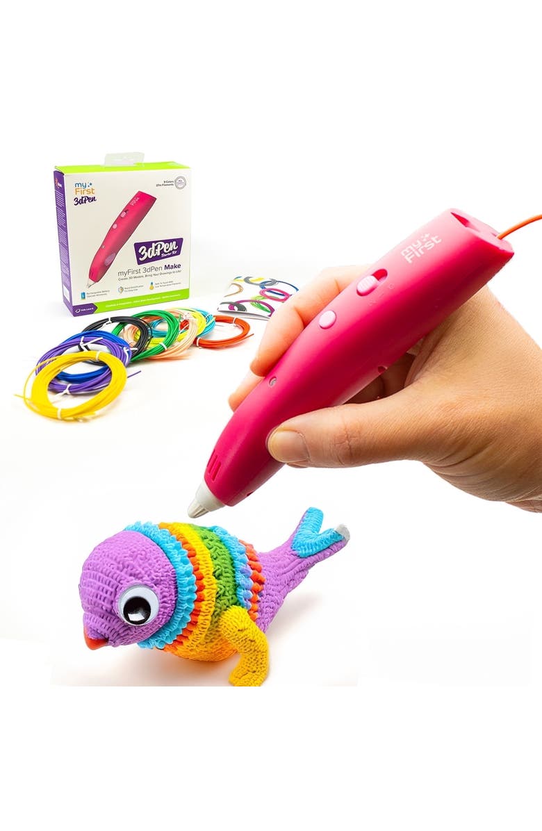 myFirst 3D Pen Make - 3D Pen for Kids with 6  PCL Filaments, Stencil Book, Main, color, Red