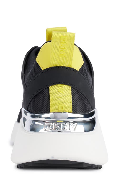 Dkny Zofi Platform Wedge Sneaker In Black