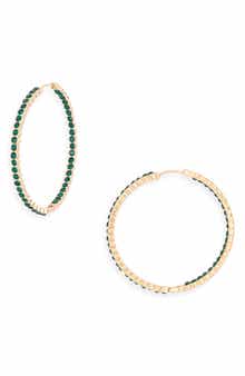 NORDSTROM RACK Crystal Inside Out Hoop Earrings