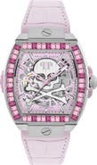 PHILIPP PLEIN Skeleton 2.0 Multicolor Baguette Leather Strap Watch Skeleton Women