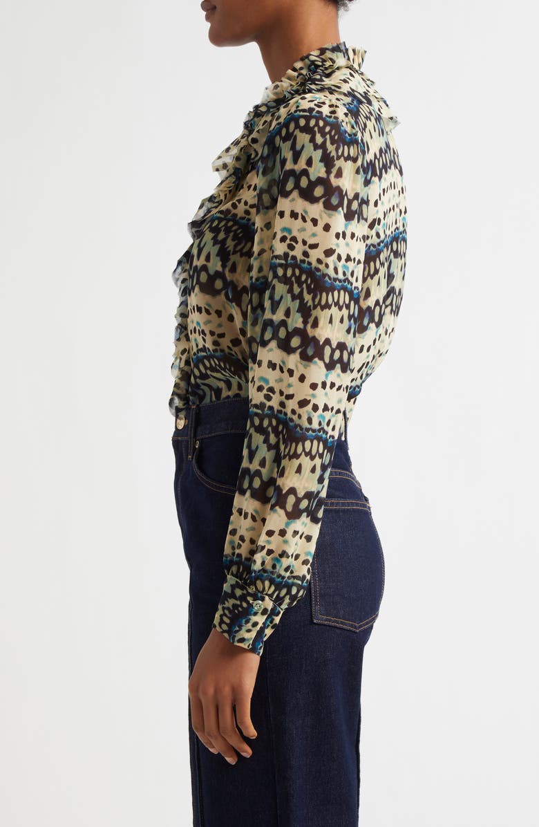 Ulla Johnson Clio Ruffle Silk Shirt, Alternate, color,