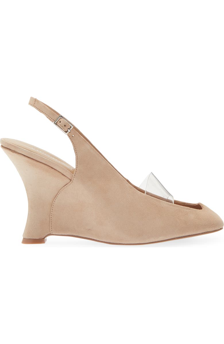 Jeffrey Campbell Nebulis Slingback Wedge Pump, Alternate, color, Beige Suede