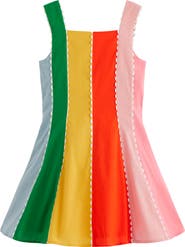 Mini Boden Kids' Scalloped Trim Cotton Fit & Flare Dress