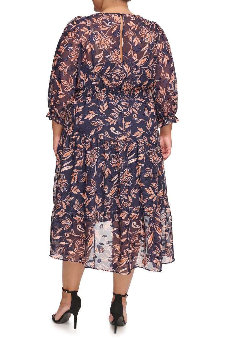 High-Low Midi Dress, Alternate, color, NAVY