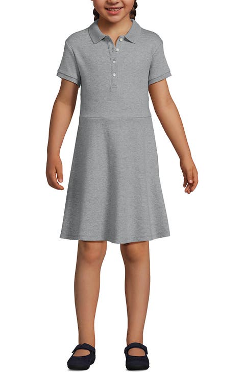 School Uniform Girls Short Sleeve Interlock Polo Dress