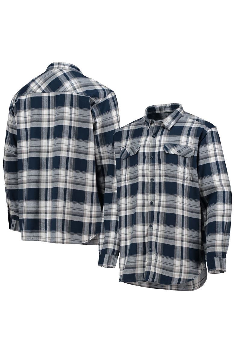 Men's Columbia Navy/White Dallas Cowboys Flare Gun Omni-Wick Button-Up Long Sleeve Shirt, Alternate, color, Navy