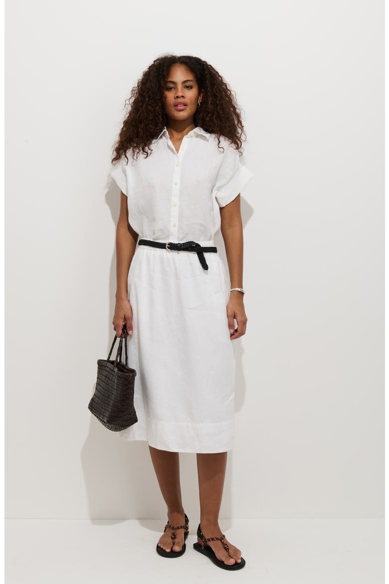 Maddie Linen Skirt, Alternate, color, WHITE