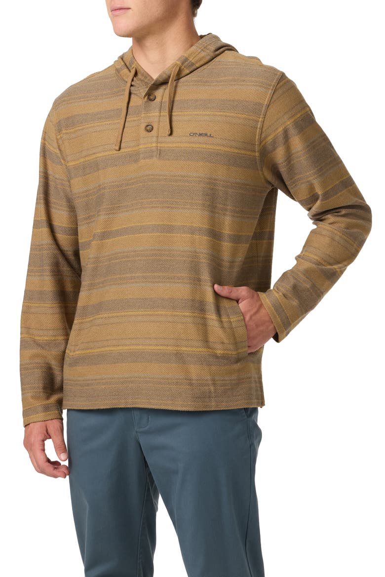 Bavaro Blanket Stripe Hoodie, Alternate, color, KHAKI