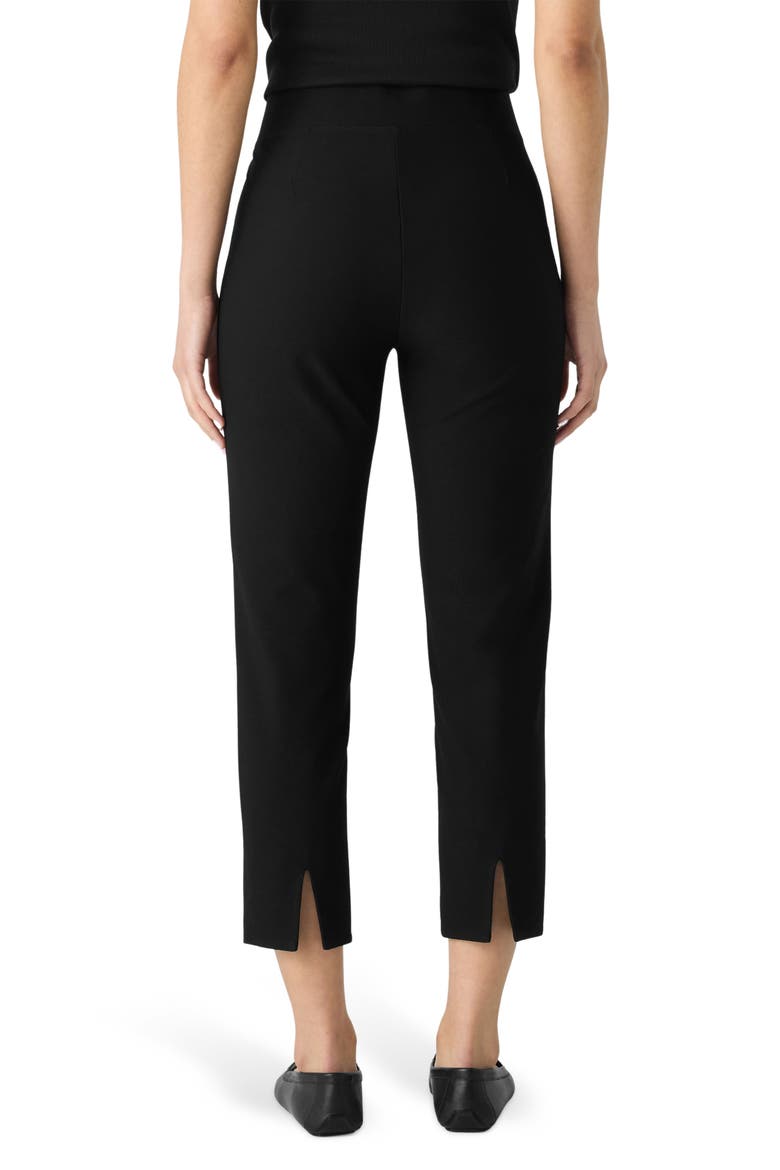 Back Slit Crop Straight Leg Pants, Alternate, color, BLACK