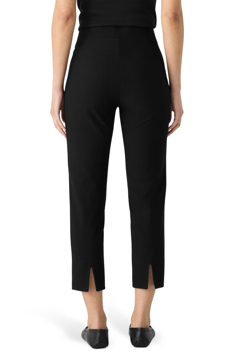 Eileen Fisher Back Slit Crop Straight Leg Pants, Alternate, color, Black