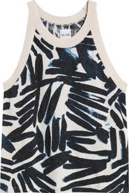 NIC+ZOE Palm Print Sweater Tank