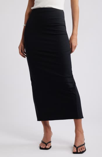 Open Edit Smooth Edit Maxi Skirt In Black