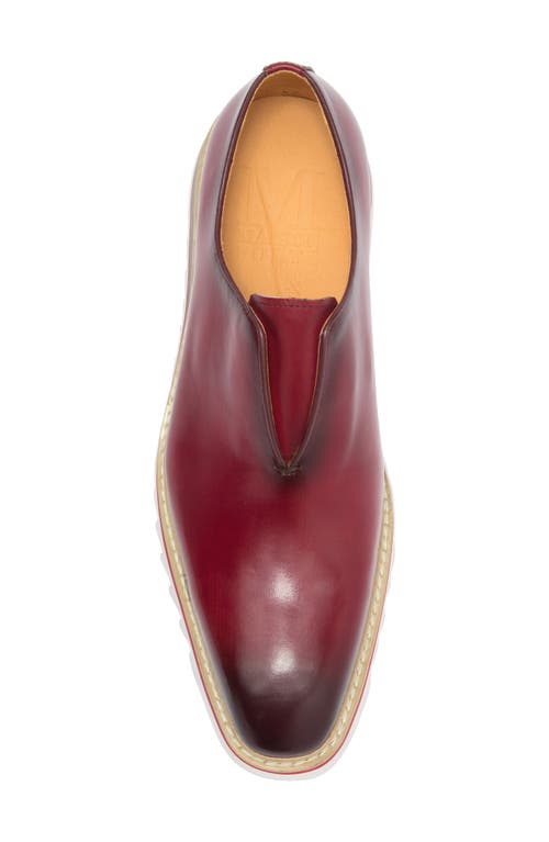 Maison Forte Avalon Wholecut Slip-on In Burgundy
