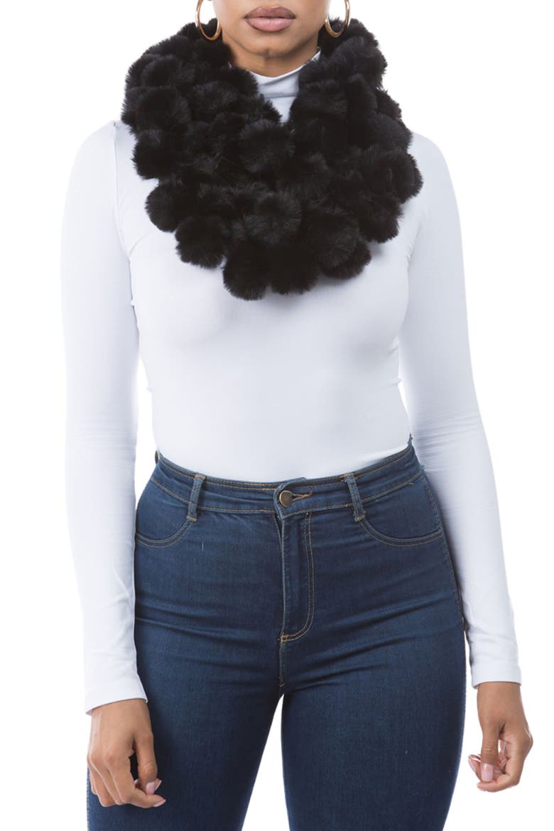 Faux Fur Infinity Scarf, Main, color, BLACK