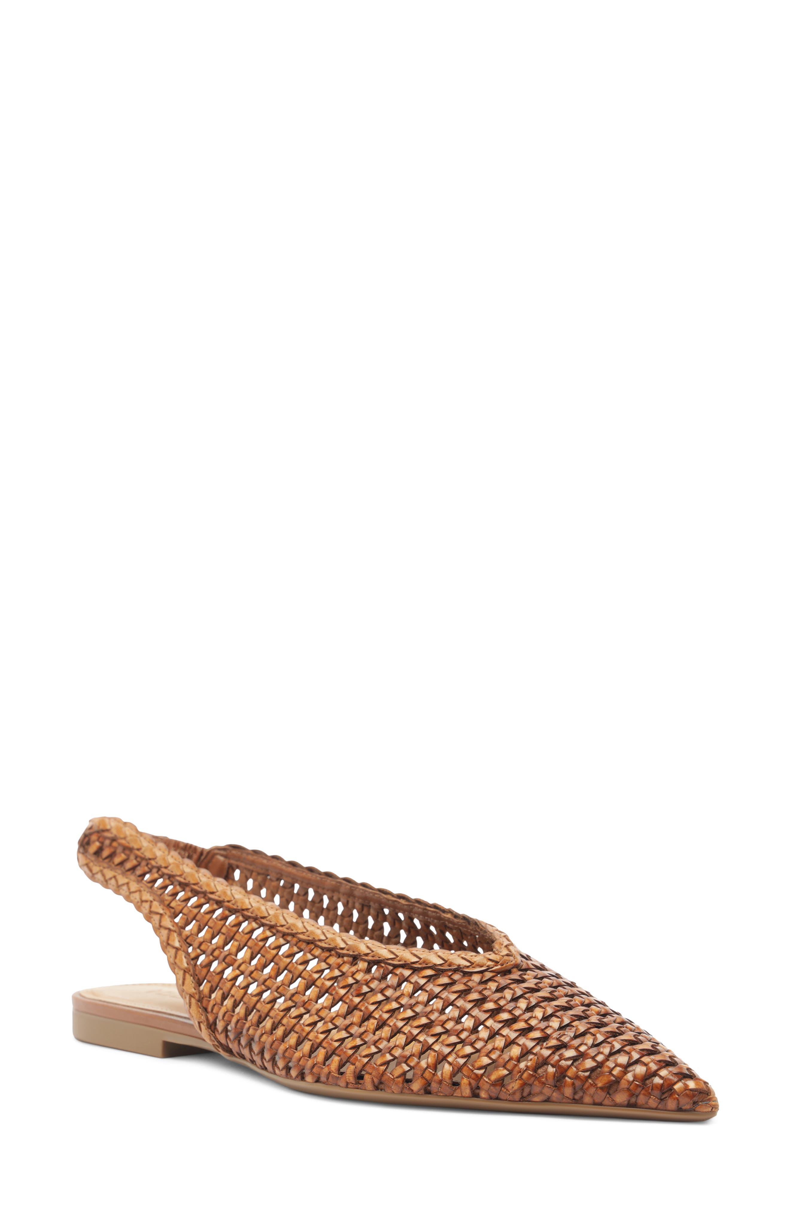 Arezzo Eva Slingback Pointed Toe Flat, Main, color, Soul Natural