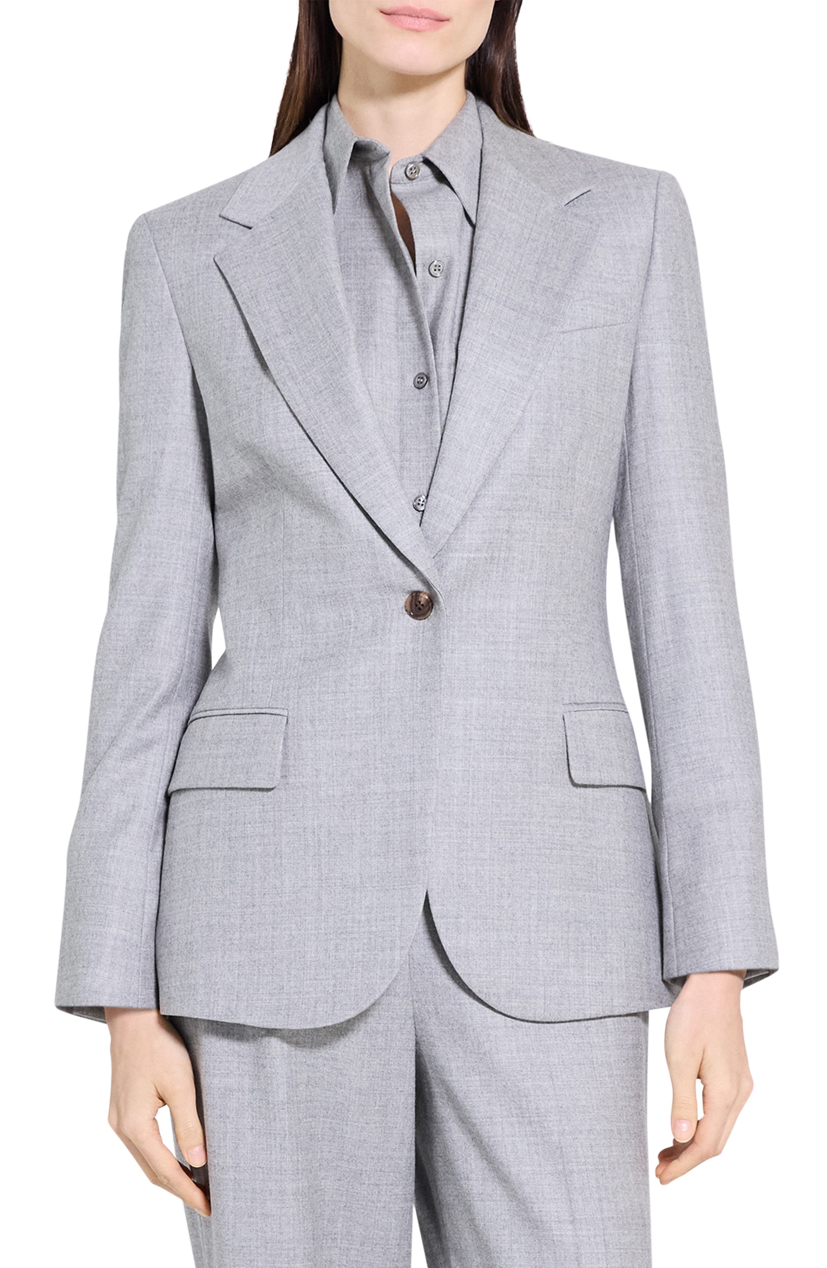 Theory Lynnia Sleek Virgin Wool Blazer