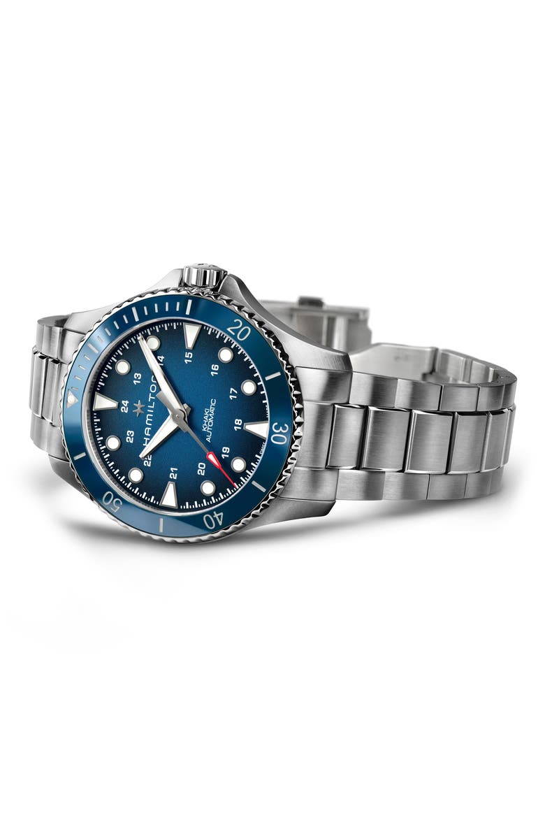 Khaki Navy Scuba Automatic Bracelet Watch, 43mm, Alternate, color, STAINLESS STEEL