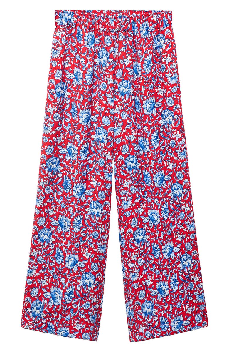 MANGO Floral Crop Wide Leg Pants, Alternate, color,