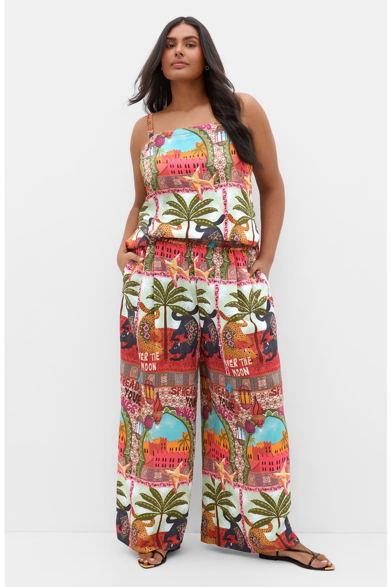Print Smocked Waist Crop Pants, Alternate, color, FOOLS PARADISE